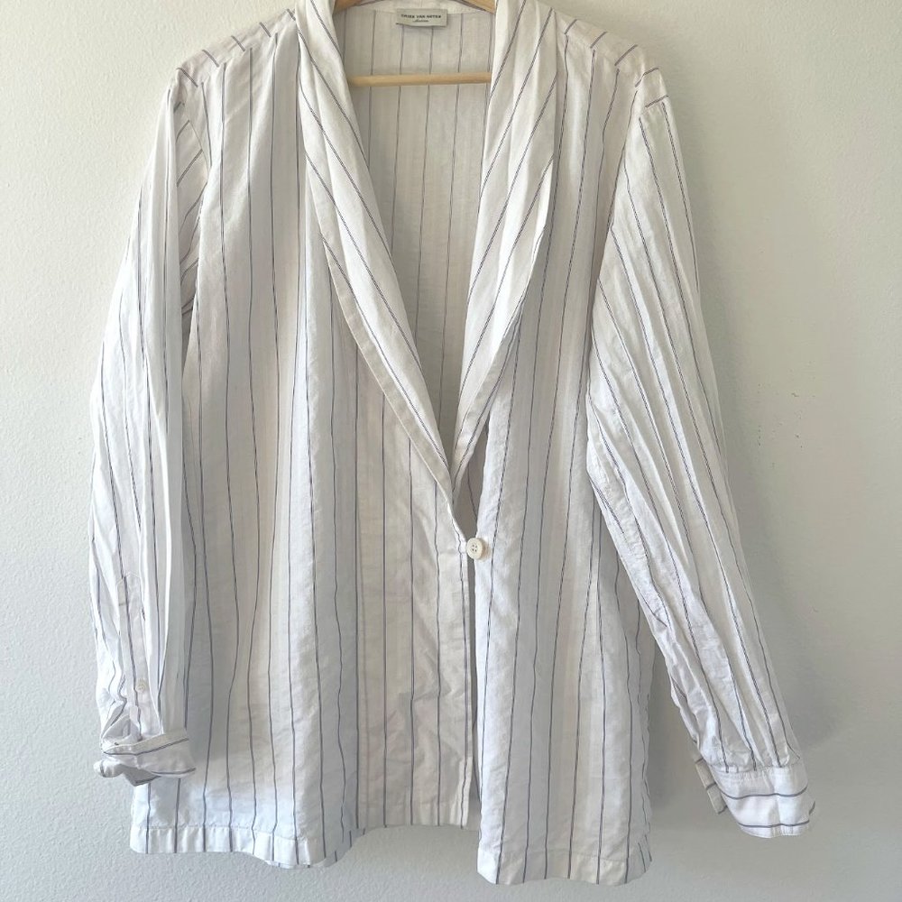 DRIES VAN NOTEN Cotton Jacket Pin Stripe Blazer